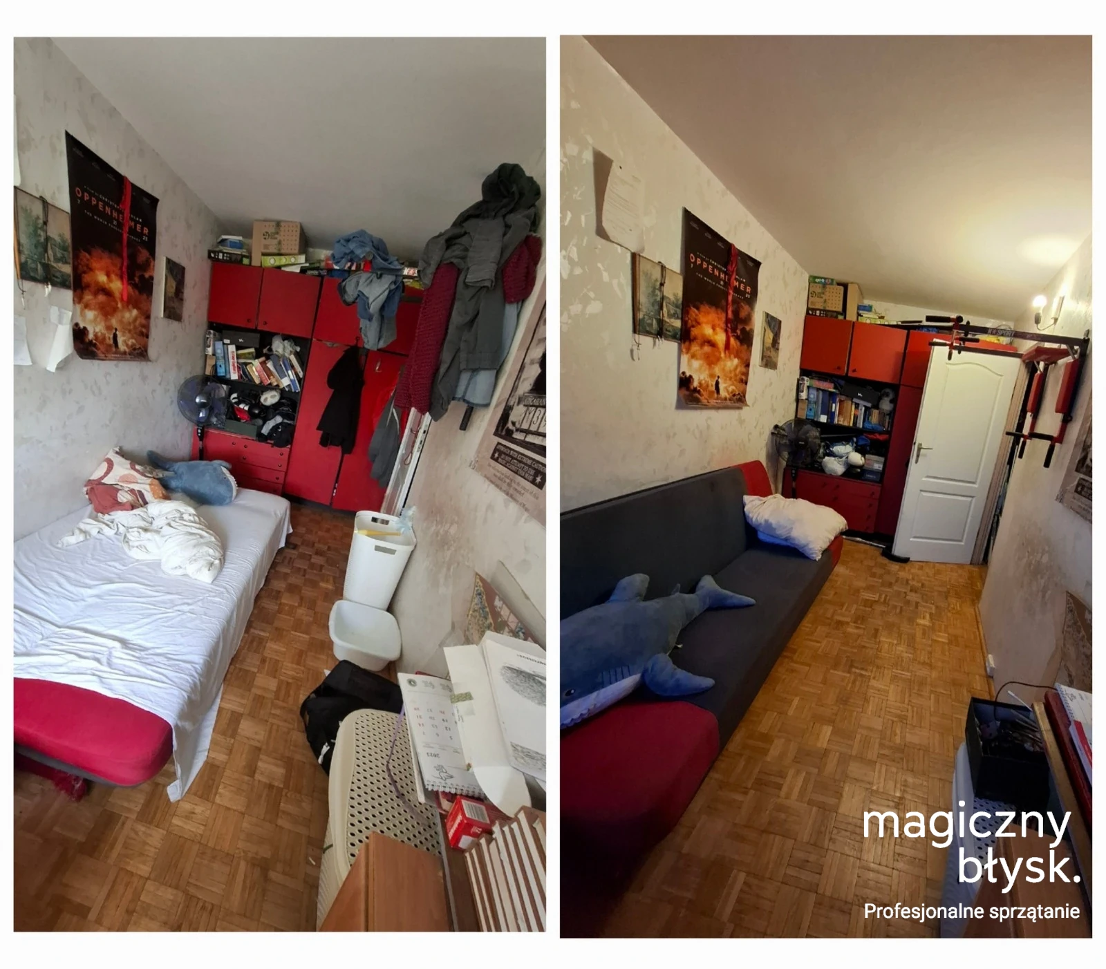 Sprzątanie generalne Białystok salon - przed i po transformacji